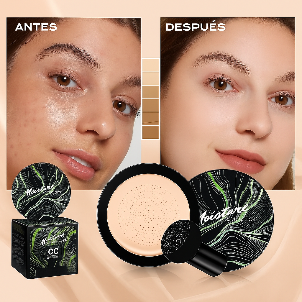 CC Moisture Cushion – Base con Hidratación Inteligente, Alta Cobertura y Envío GRATIS
