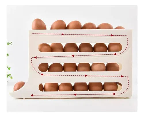 🥚 Organizador 3 en 1: Huevos + Dispensador +Espátula Multiusos  – Ahorra Espacio y Mantén tu Nevera Ordenada! + Envío Gratis