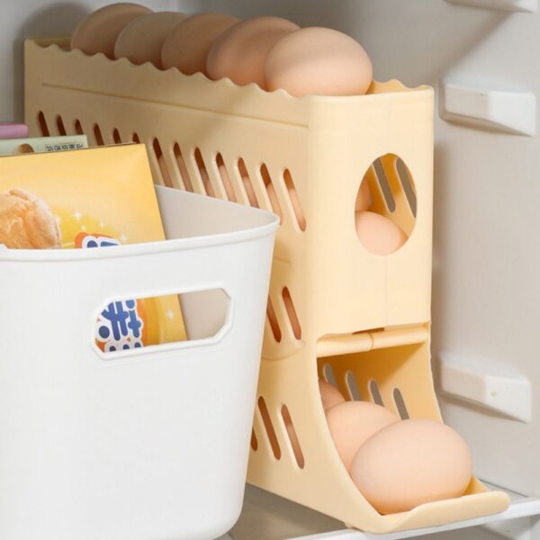 🥚 Organizador 3 en 1: Huevos + Dispensador +Espátula Multiusos  – Ahorra Espacio y Mantén tu Nevera Ordenada! + Envío Gratis